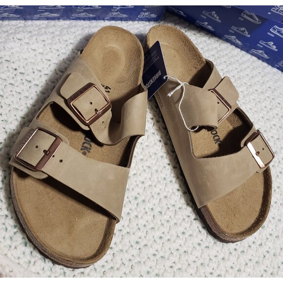 BIRKENSTOCK Arizona 41 Oiled Leather Unisex Size M8/W10 Tobacco Brown With Tags - Picture 3 of 14